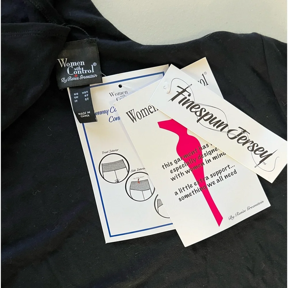 Women w/ Control Tall Finespun Jersey Tummy Control Midi Dress NWT BLACK SZ XST - Picture 4 of 5